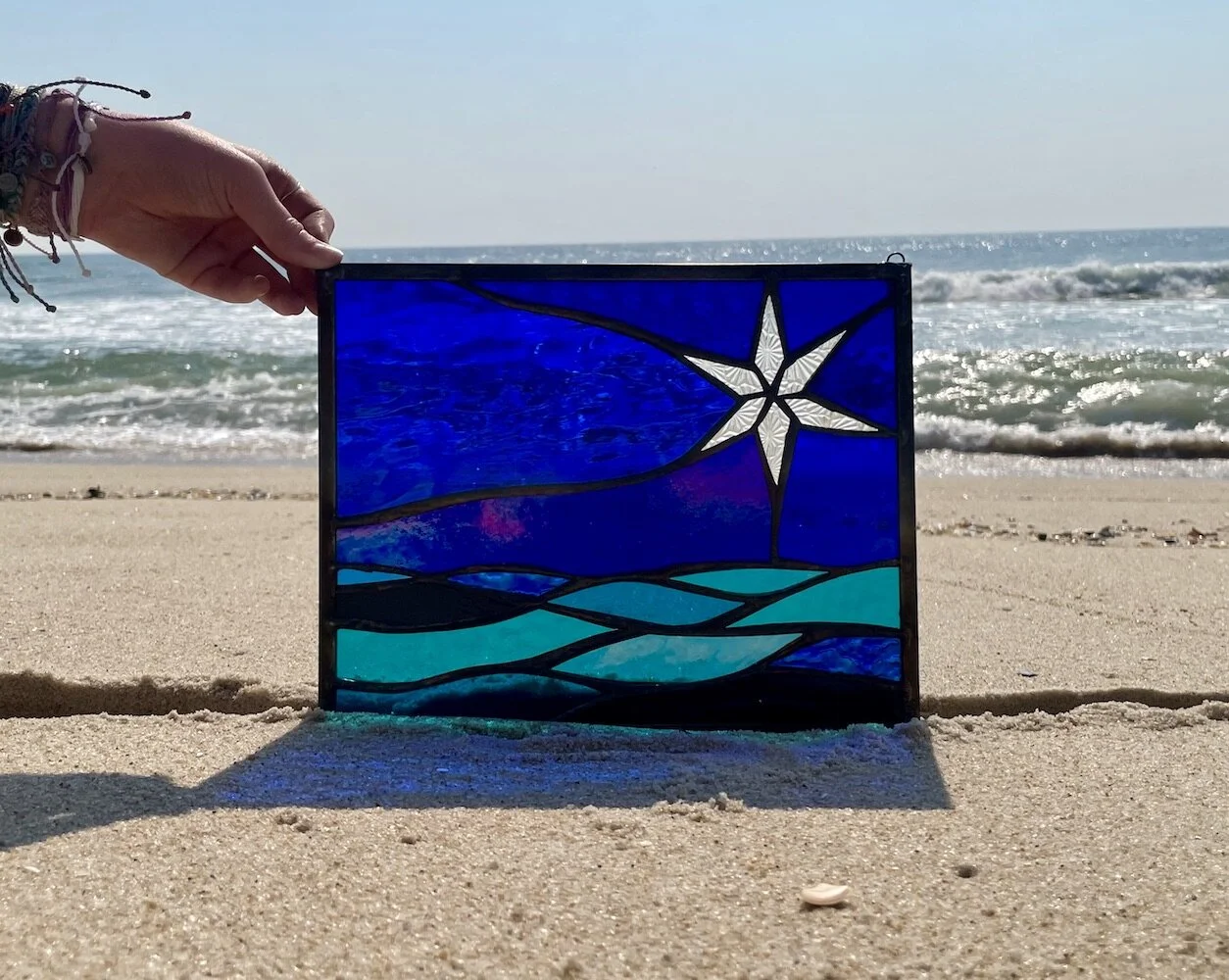 north star night sky stained glass