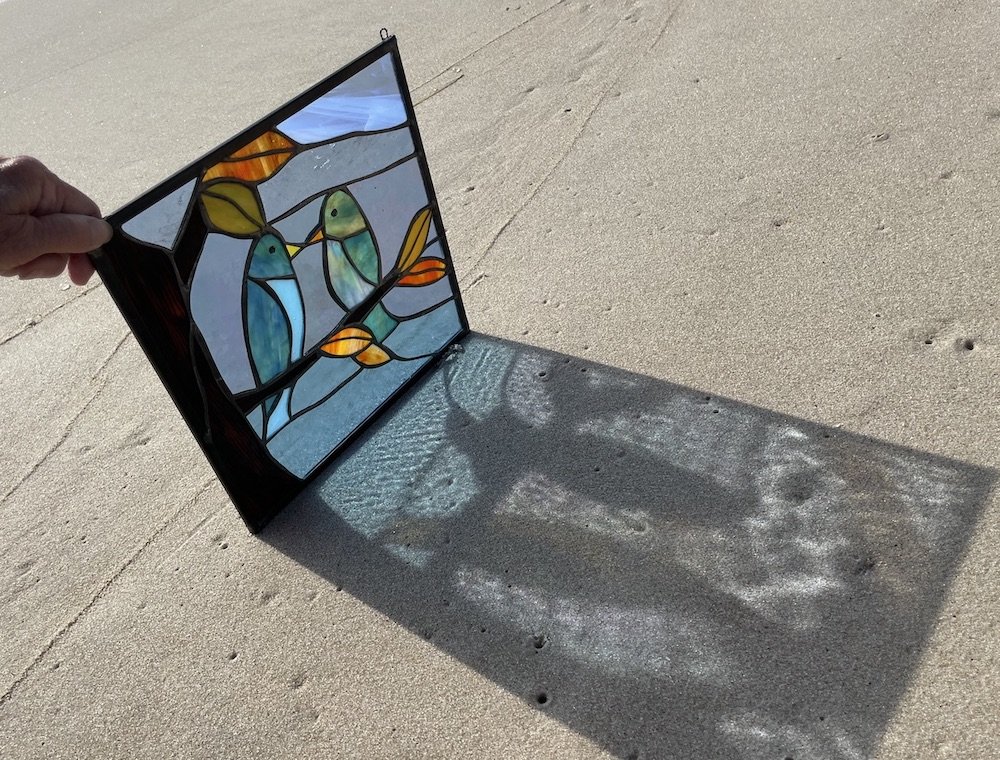 11.1.Lovebirds and Autumn leaves.Limoncello.Stained Glass Sun Windows.2.jpeg