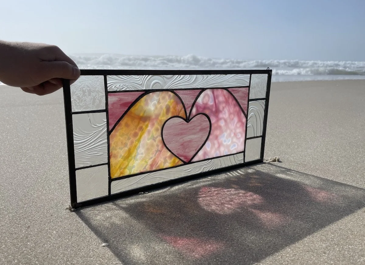 12.1.Pink waves and Heart.Limoncello.Stained Glass Sun Windows.2.jpeg