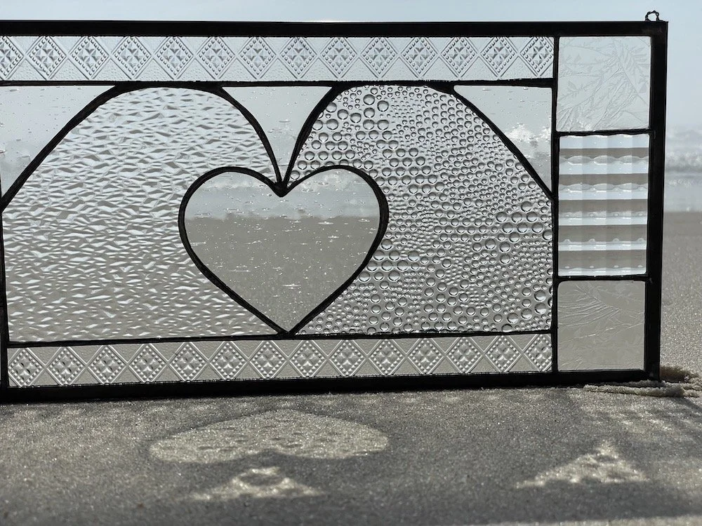 12.5.Clear Texture waves and Heart.Limoncello.Stained Glass Sun Windows.2.jpeg