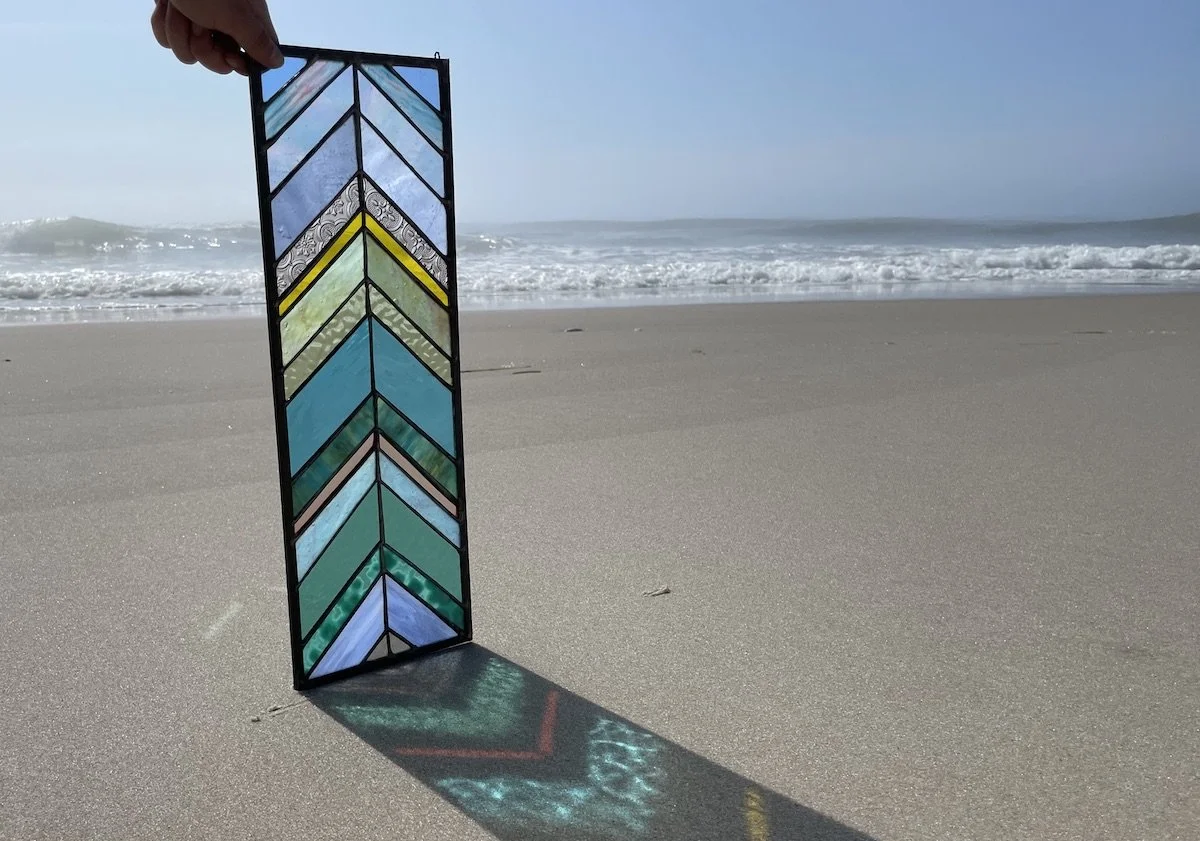 12.9.Green Chevron pattern.Limoncello.Stained Glass Sun Windows.2.jpeg