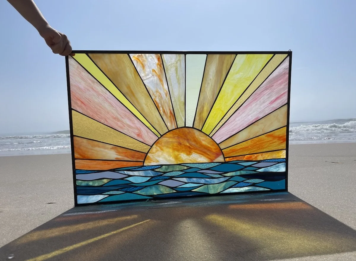 12.20.Large Vibrant Sunrise over ocean.Limoncello.Stained Glass Sun Windows.jpeg