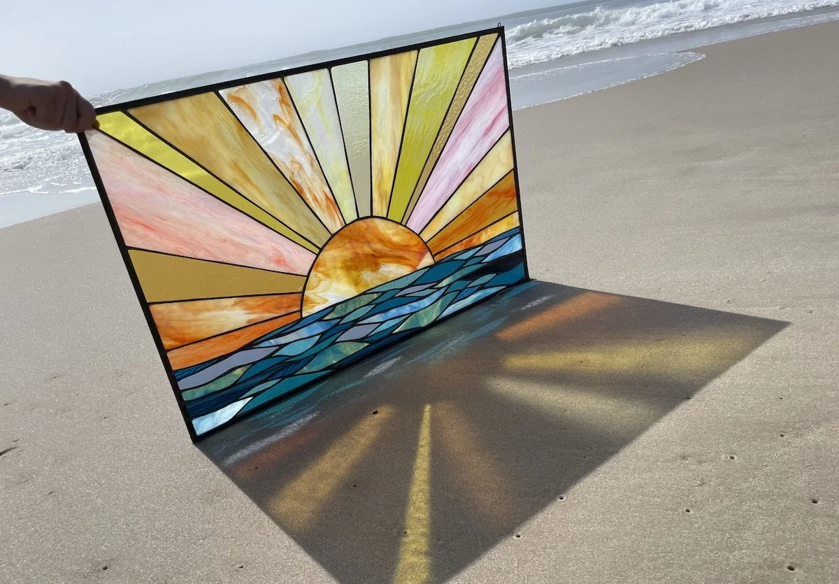 12.20.Large Vibrant Sunrise over ocean.Limoncello.Stained Glass Sun Windows.3.jpeg