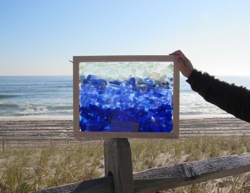 Sea Glass Inspired Seascapes- Blue Bubbles