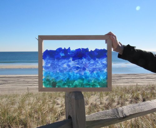 Sea Glass Inspired Seascapes- Cobalt Blue Horizon
