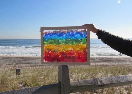 Sea Glass Inspired Seascapes- Rainbow Yoga