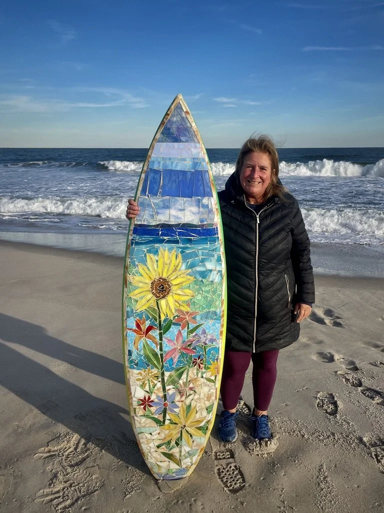 Glass Mosaic Surfboard - Summer Breeze by the Beach — SwellColors