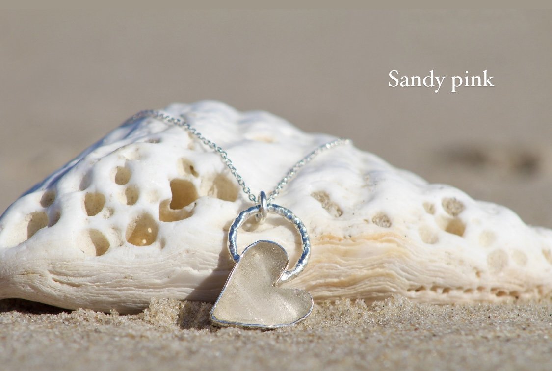Sea Glass Heart Necklace — SwellColors Glass Studio