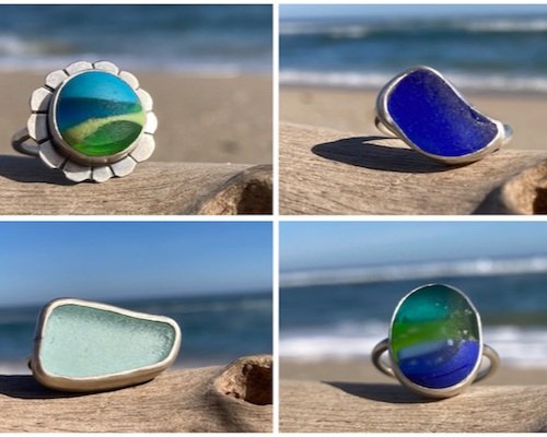 Buy Beach / Sea Glass Rings, Handmade in Recycled Sterling Silver Online in  India - Etsy