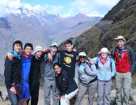 Intrepid hiking group on the Inca Trail