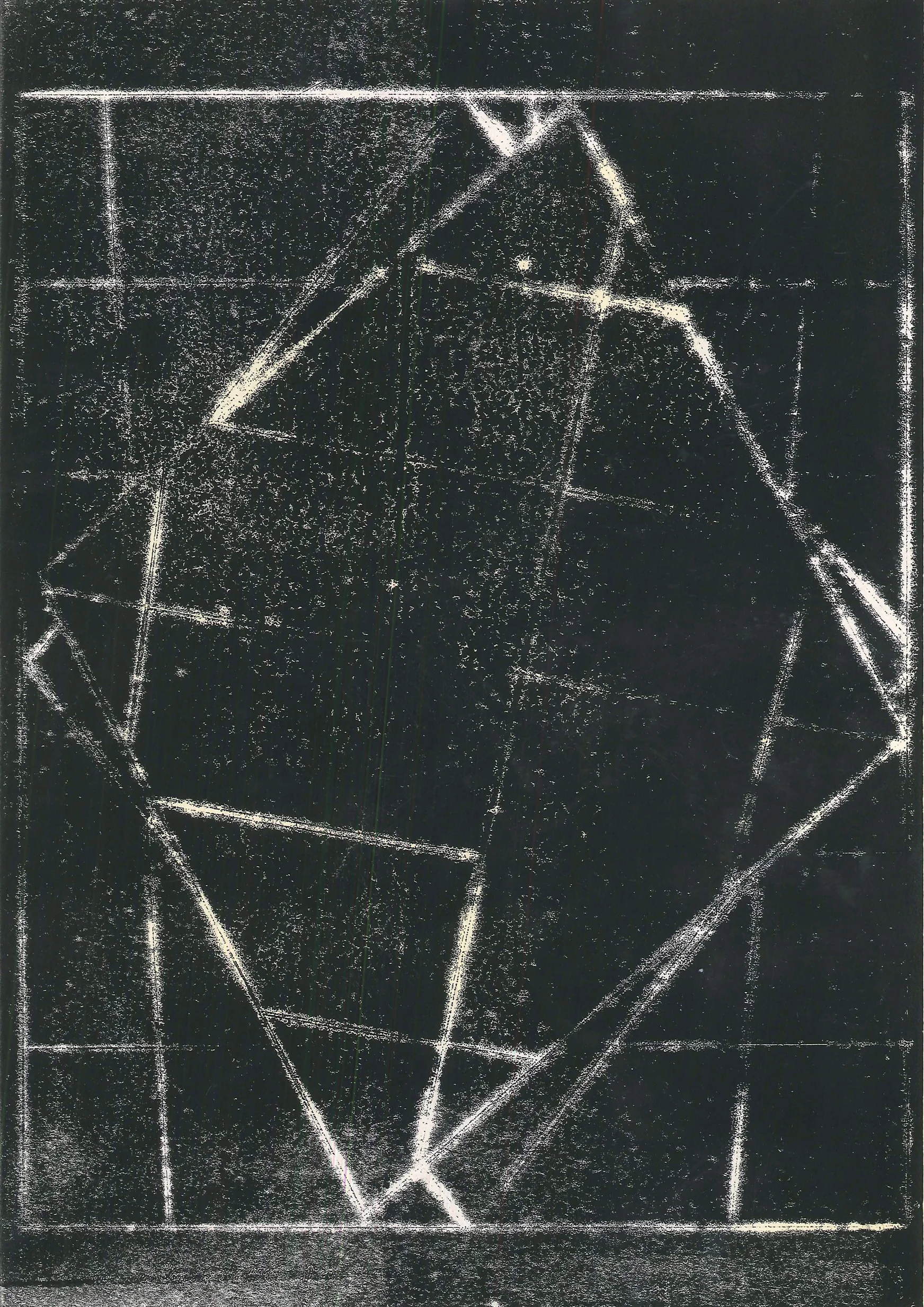 'Untitled', 2015, etching and spray paint on newsprint, 29.5 x 21 cm