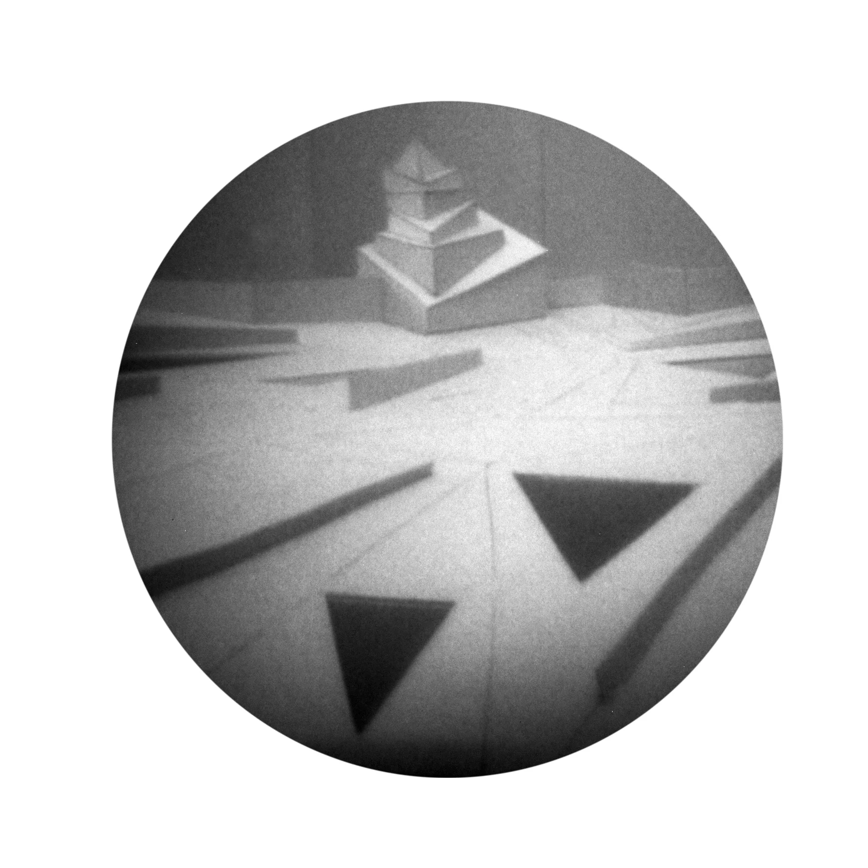 'A Modernist Dream', 2012/14, pinhole photograph of a cardboard model printed on off-white cartridge paper, 29.5 x 45 cm