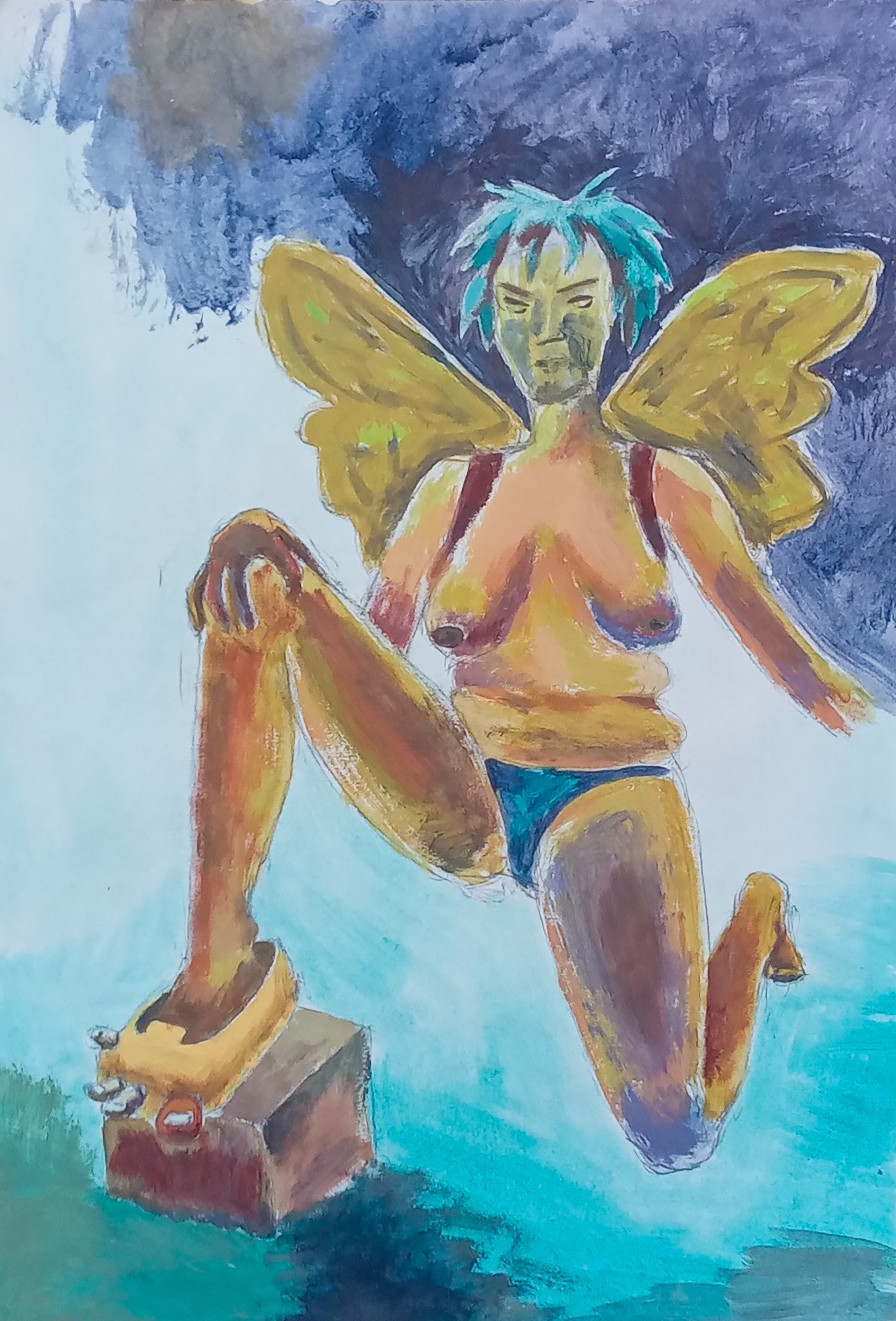 Angry fairy, 2023. Acrylics on paper, 29.5x42cm.jpg