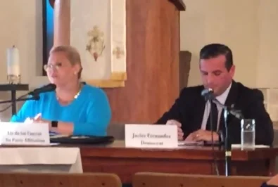 Florida House District 114 Special Election candidates Liz de las Cuevas (No Party Affiliation) and Javier Fernandez (Democrat) talked with area voters on April 17.