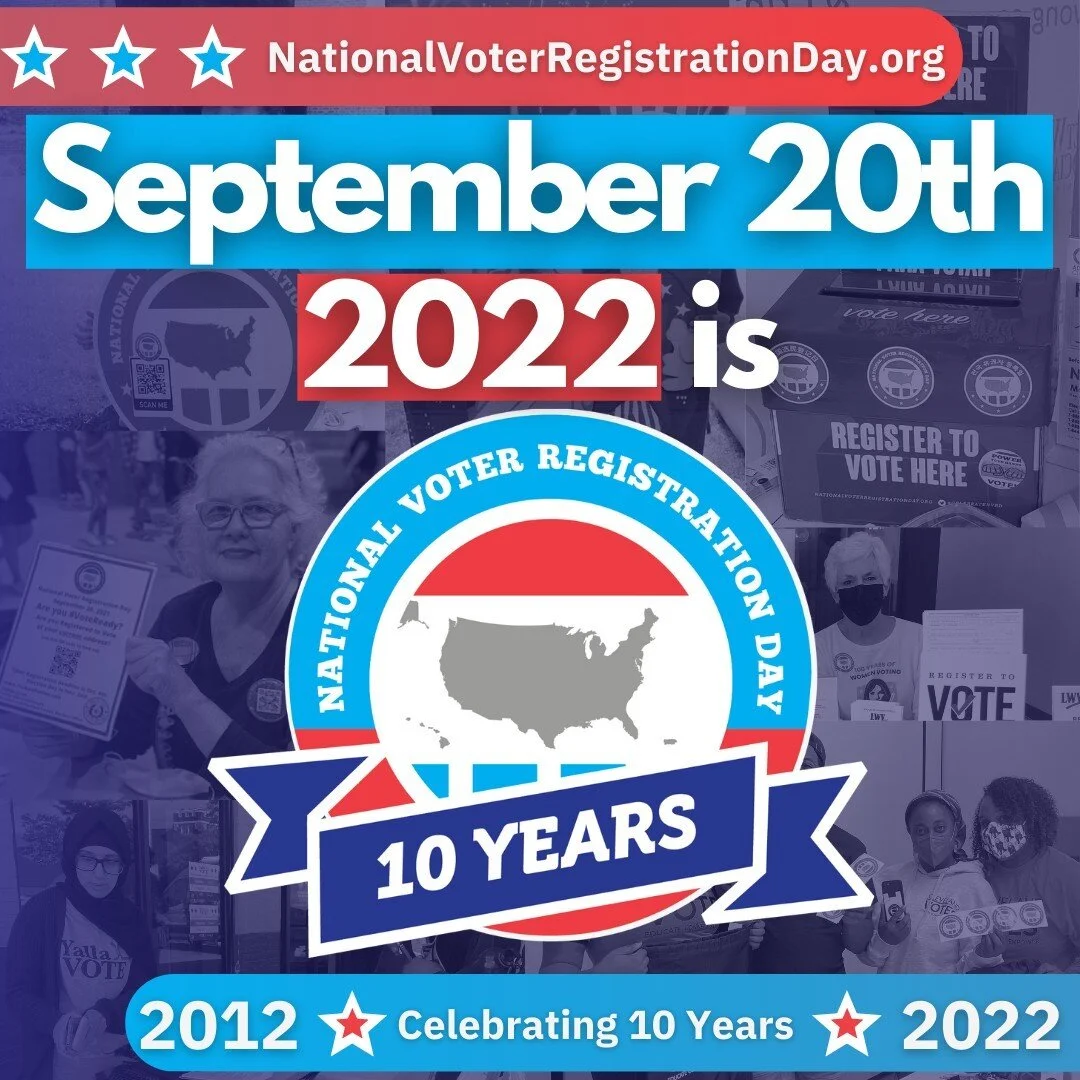 We are looking forward to celebrating 10 years of #NationalVoterRegistrationDay! Visit @NatlVoterRegDay's website to register NOW. It only takes two minutes!

🇺🇸 REMINDER 🗳
Tuesday, October 11 is the DEADLINE to register to vote in Florida's Gener
