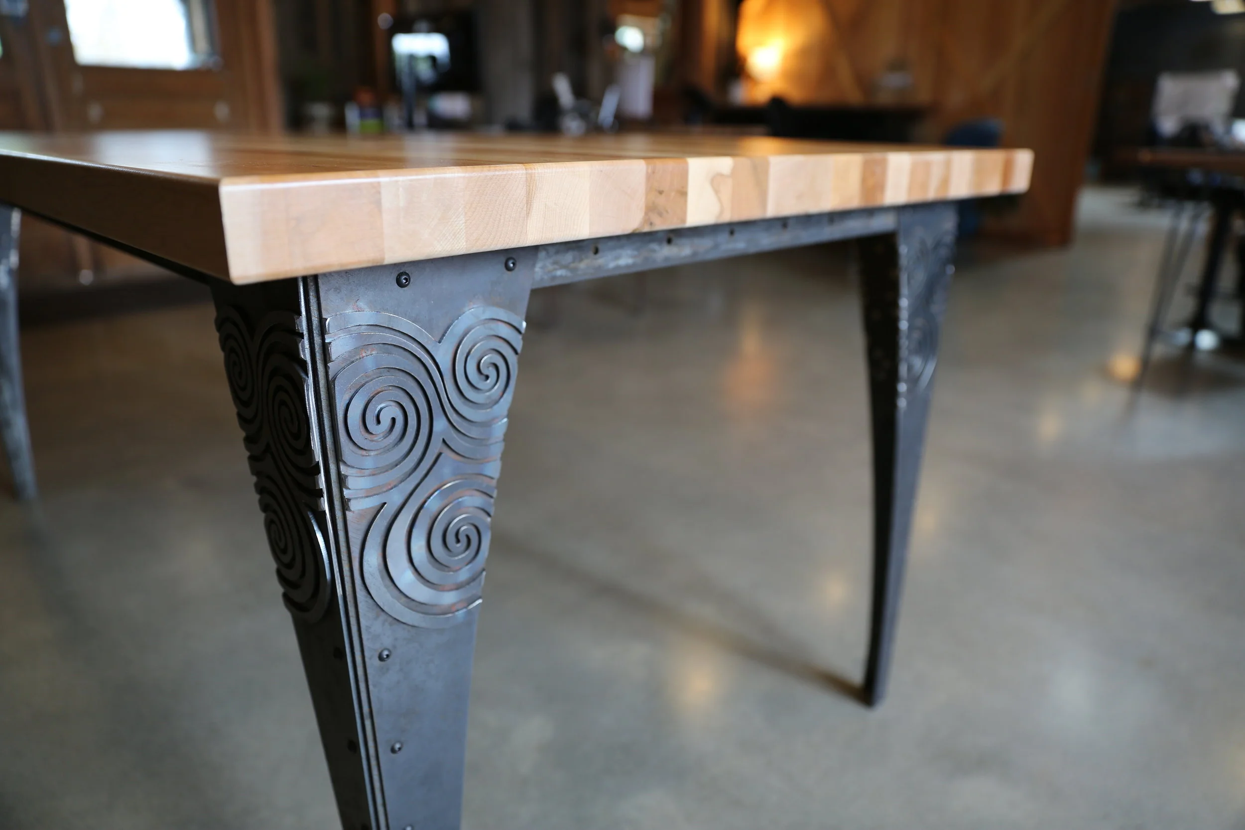 Salish Metalworks custom table legs