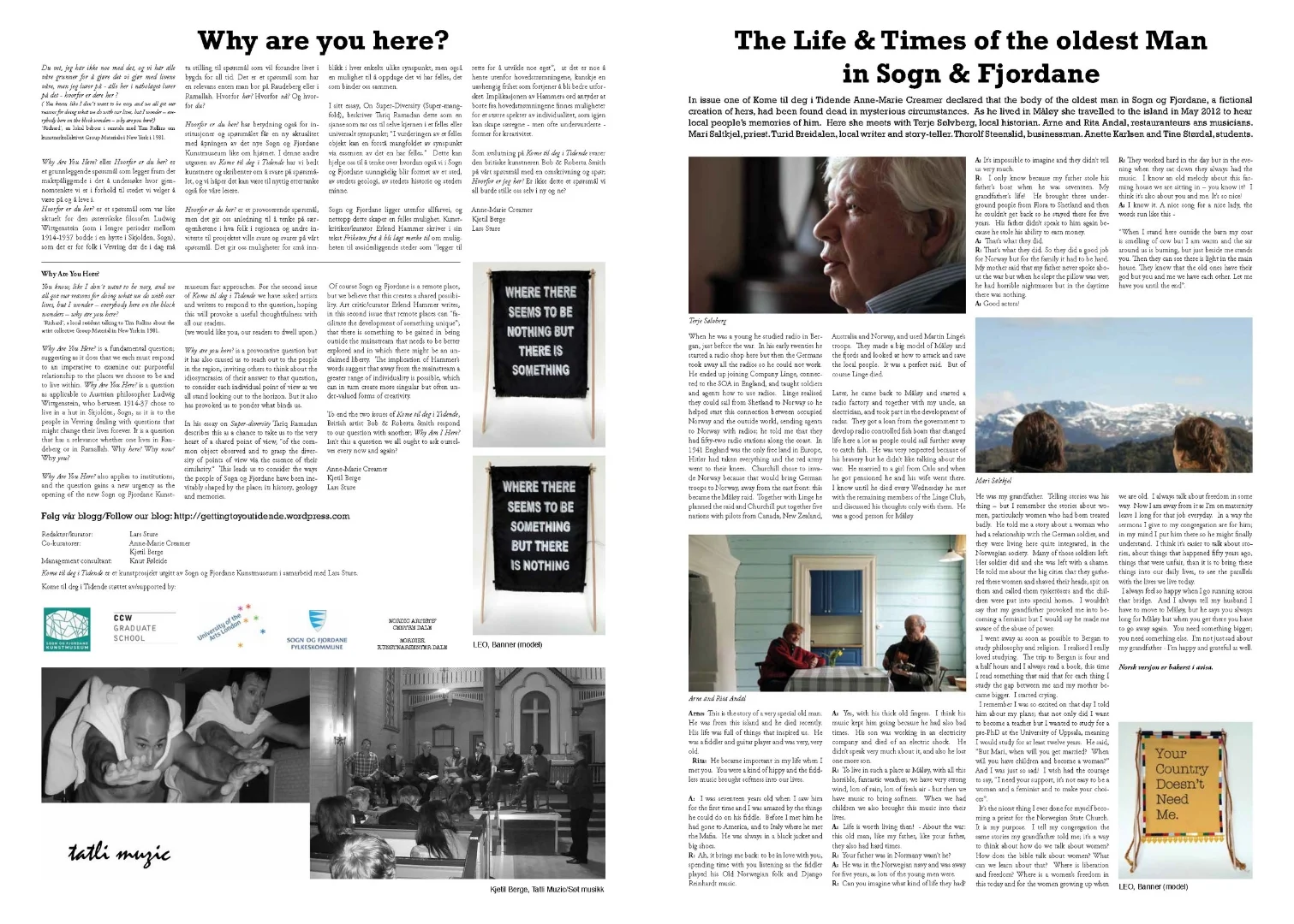 Part of Anne-Marie's work for issue 2 of the newspaper