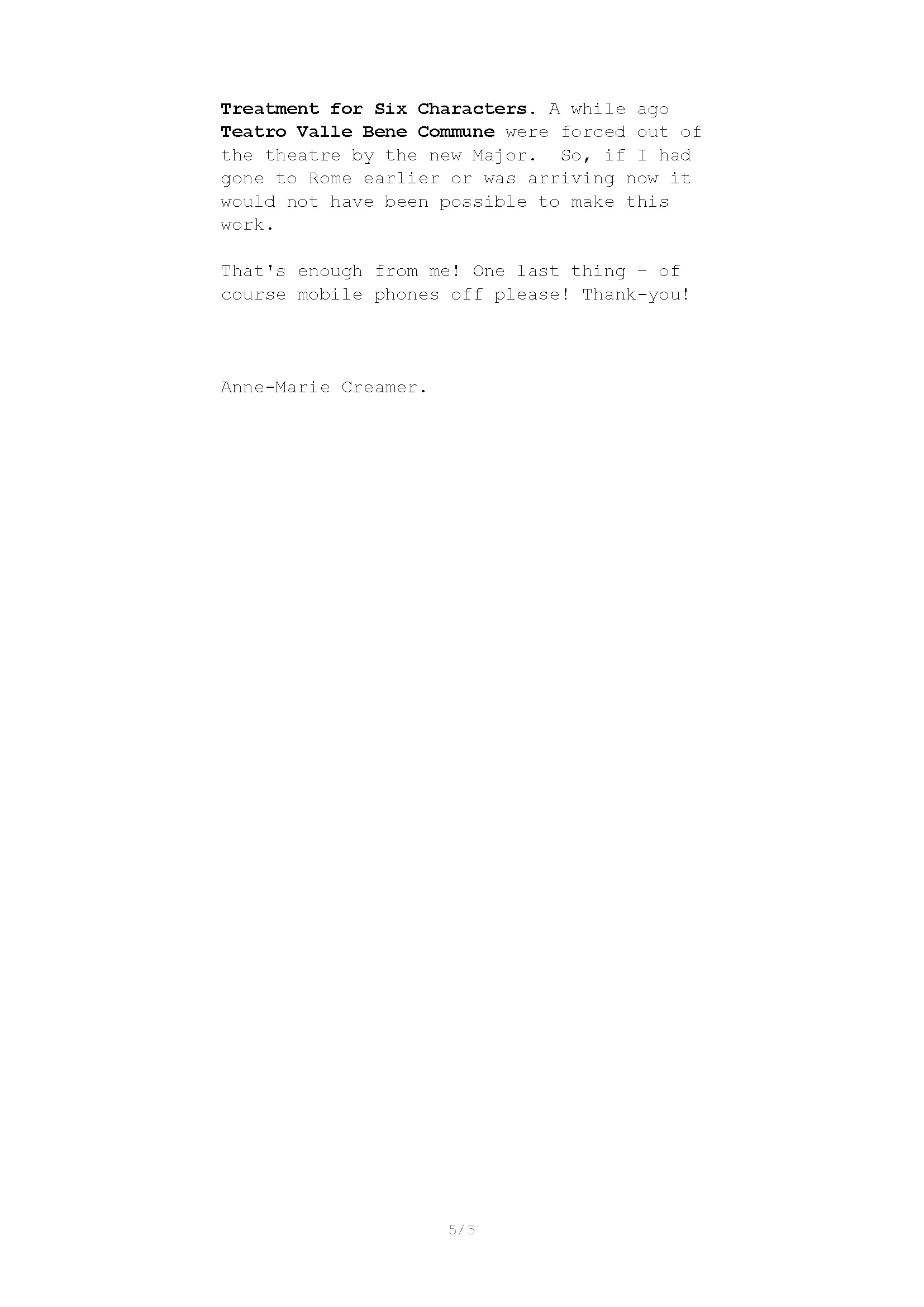 script for Fictional Introduction, version 1