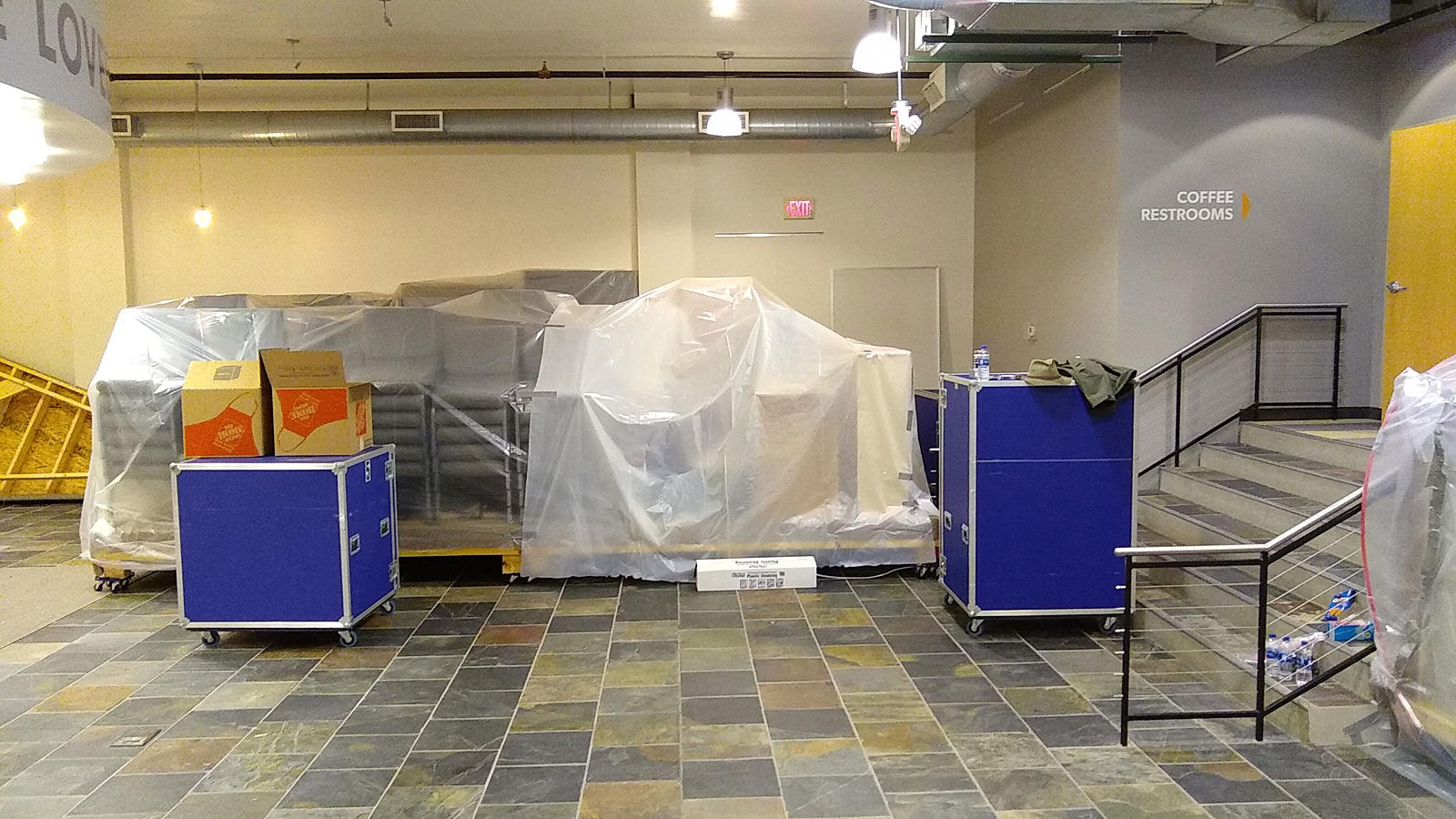 Stage and chairs packed up 2/17