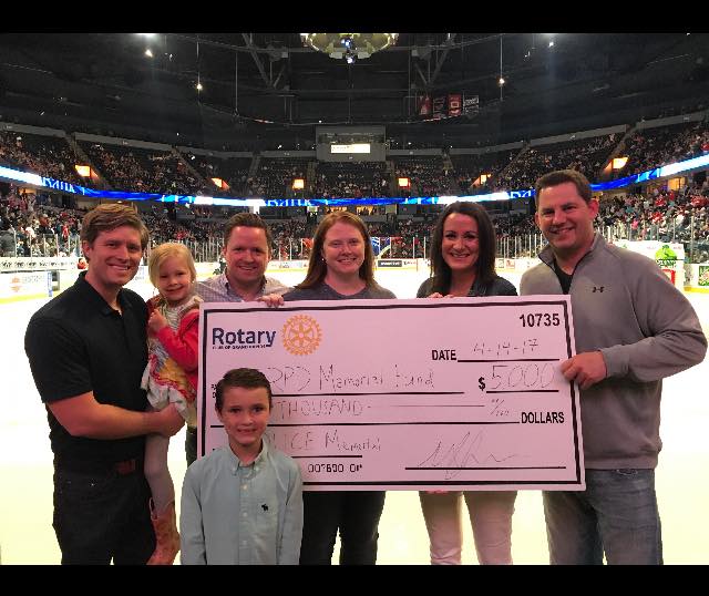 The Brann Family accepting the award for the GRPD Memorial Fund!
