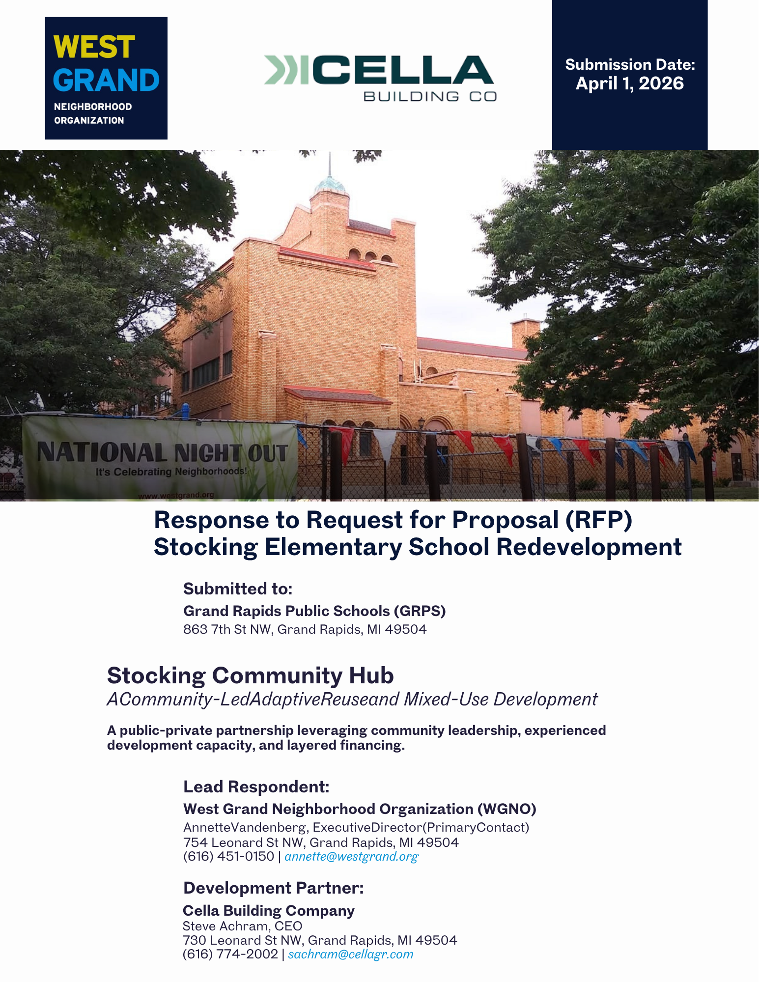 West Grand Submits Proposal to Transform Stocking Elementary into a Community Hub
