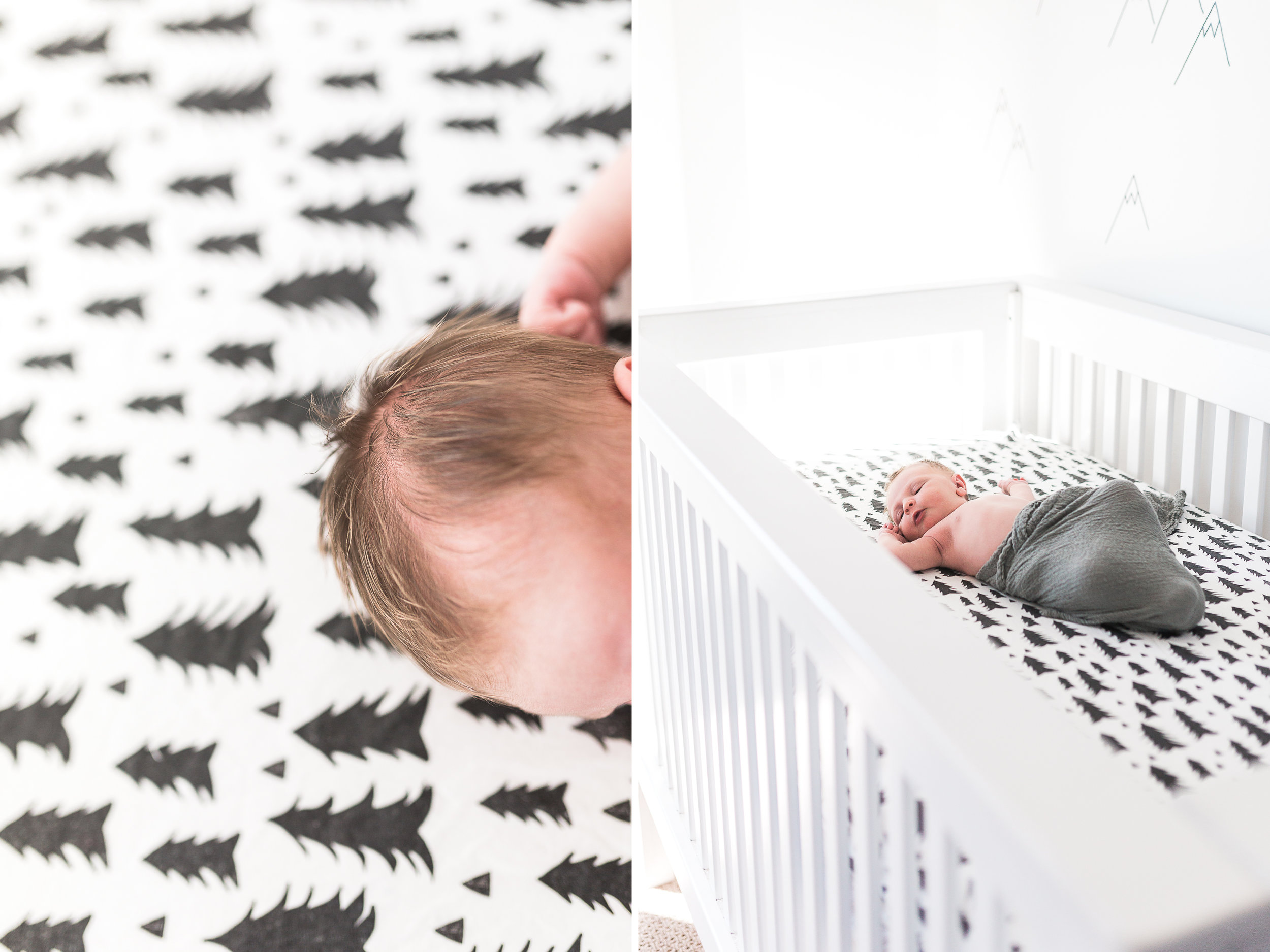 Newborn lifestyle | Natural Light | In home newborn session | Nursery Details | Woodland Nursery