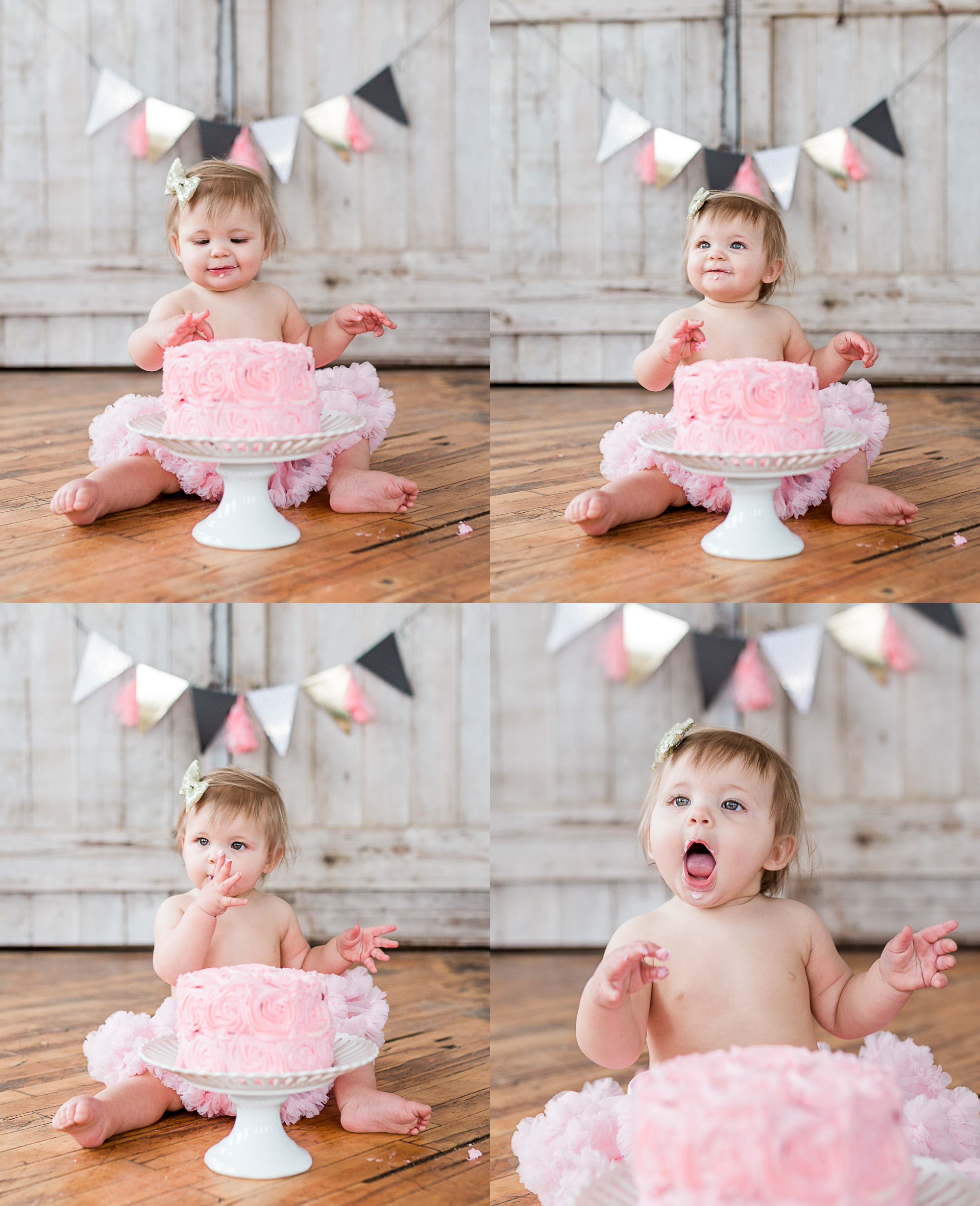 one year cake smash session | baby girl | first birthday | natural light studio