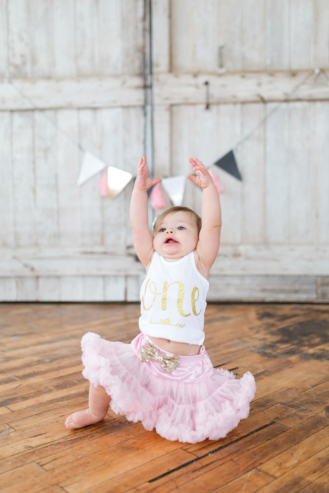 one year cake smash session | baby girl | first birthday | natural light studio