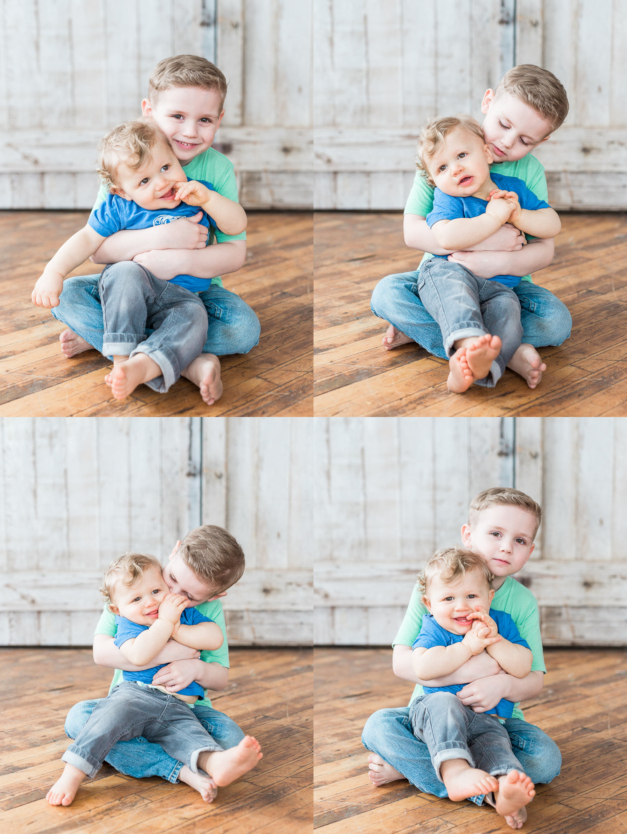 Children studio session | exposed brick | natural light | Laurenda Marie Photography