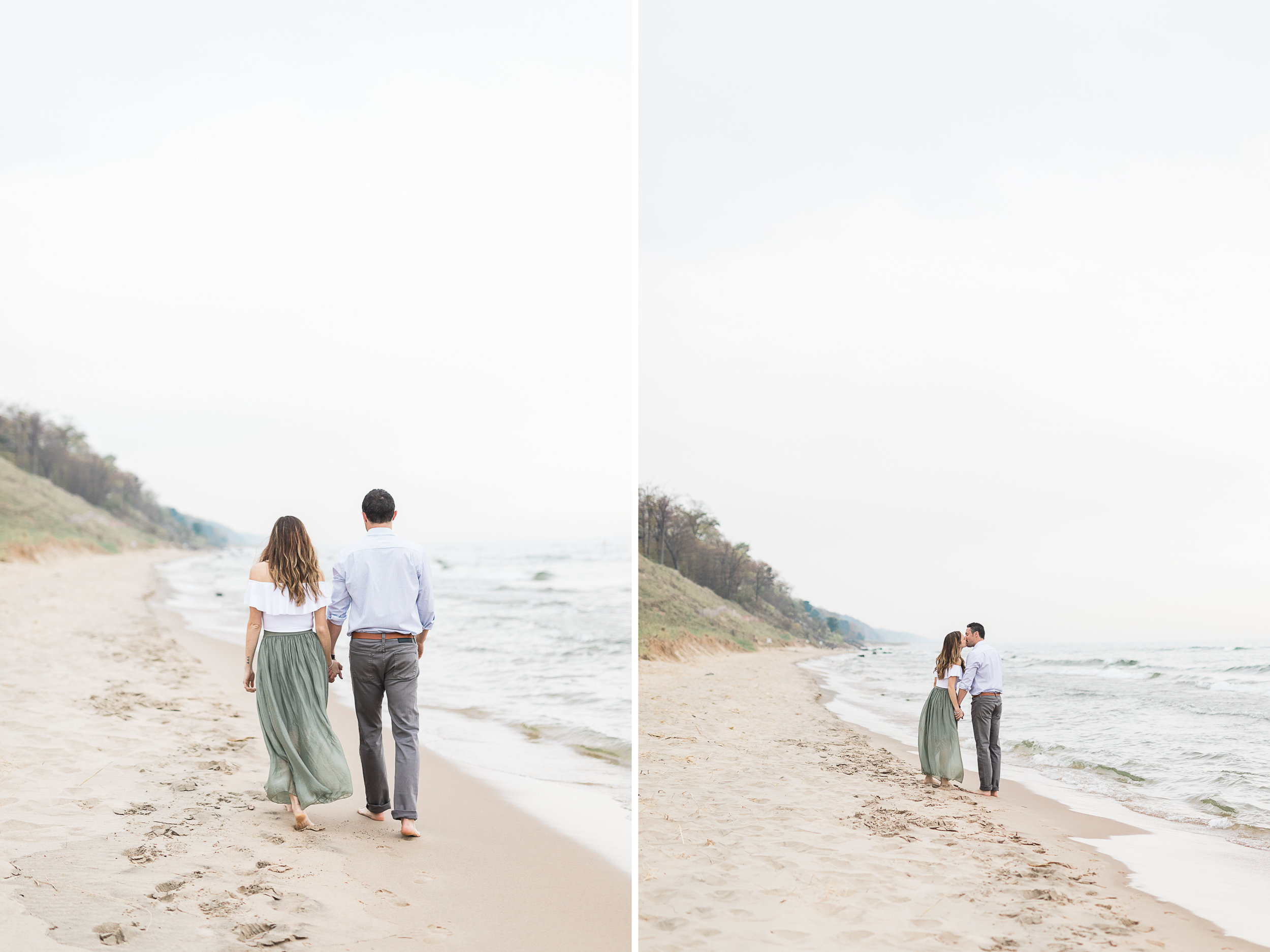 Lake Michigan Beach Engagement Session | Laurenda Marie Photography