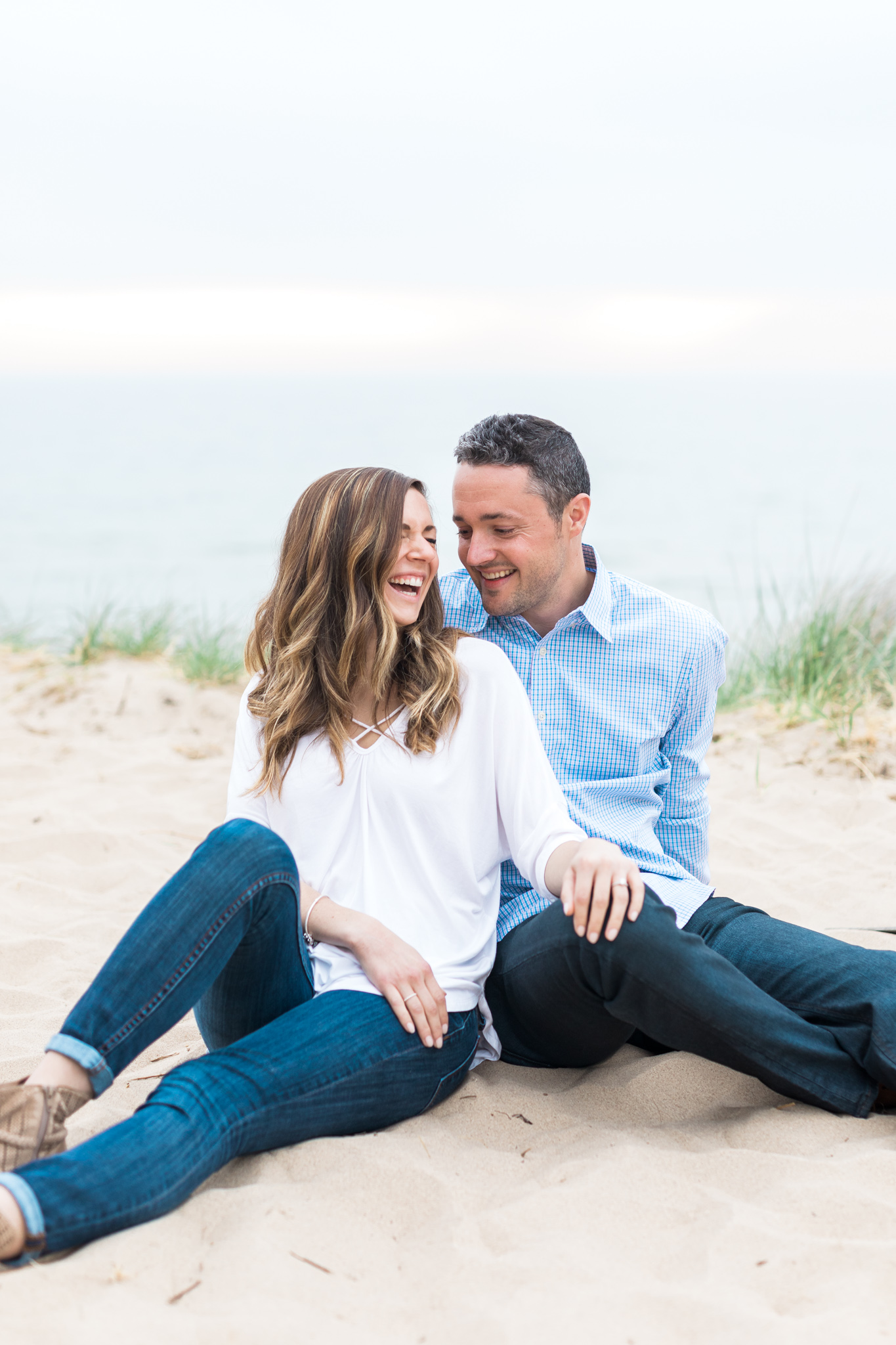 Lake Michigan Beach Engagement Session | Laurenda Marie Photography