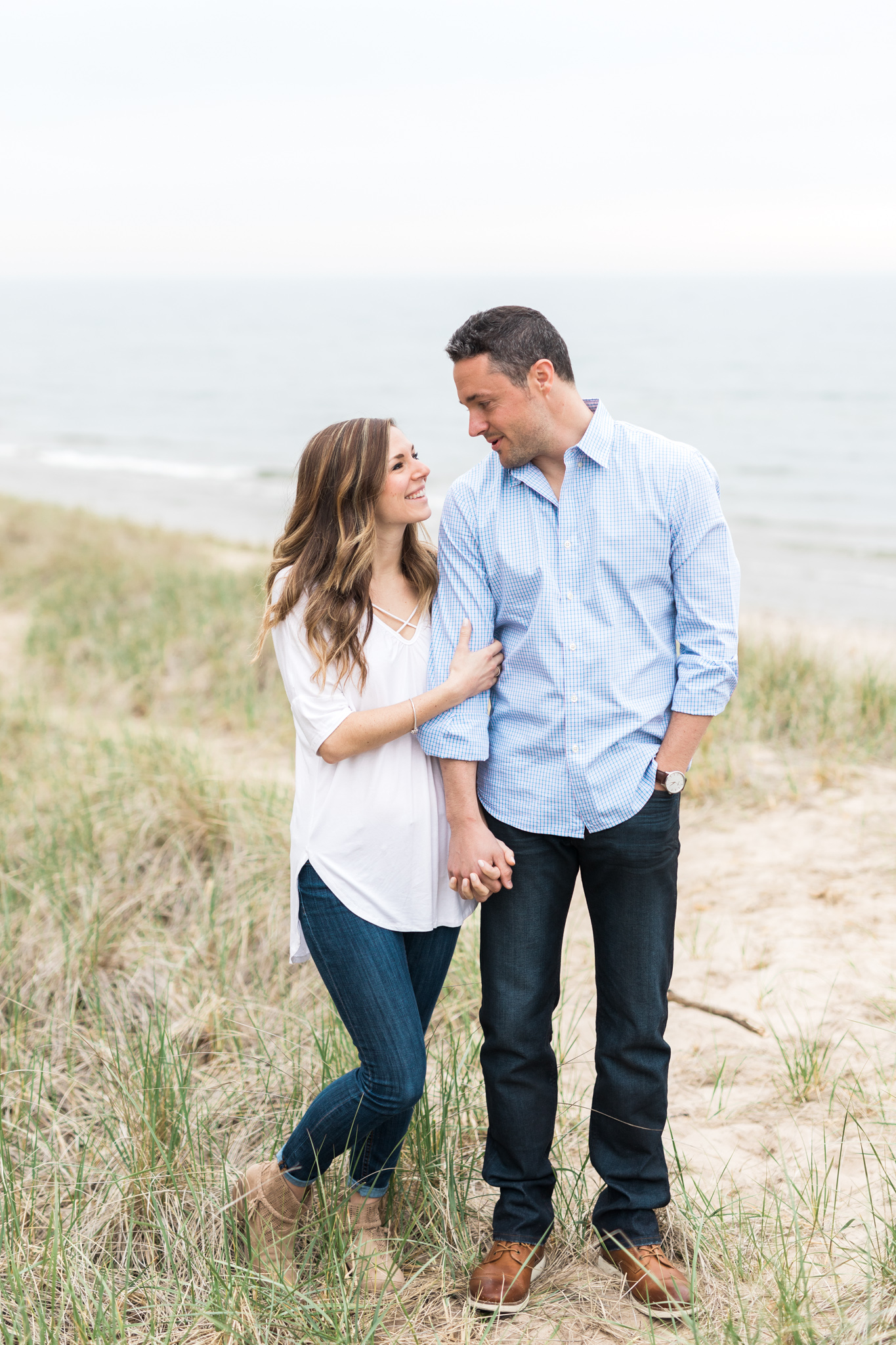 Lake Michigan Beach Engagement Session | Laurenda Marie Photography