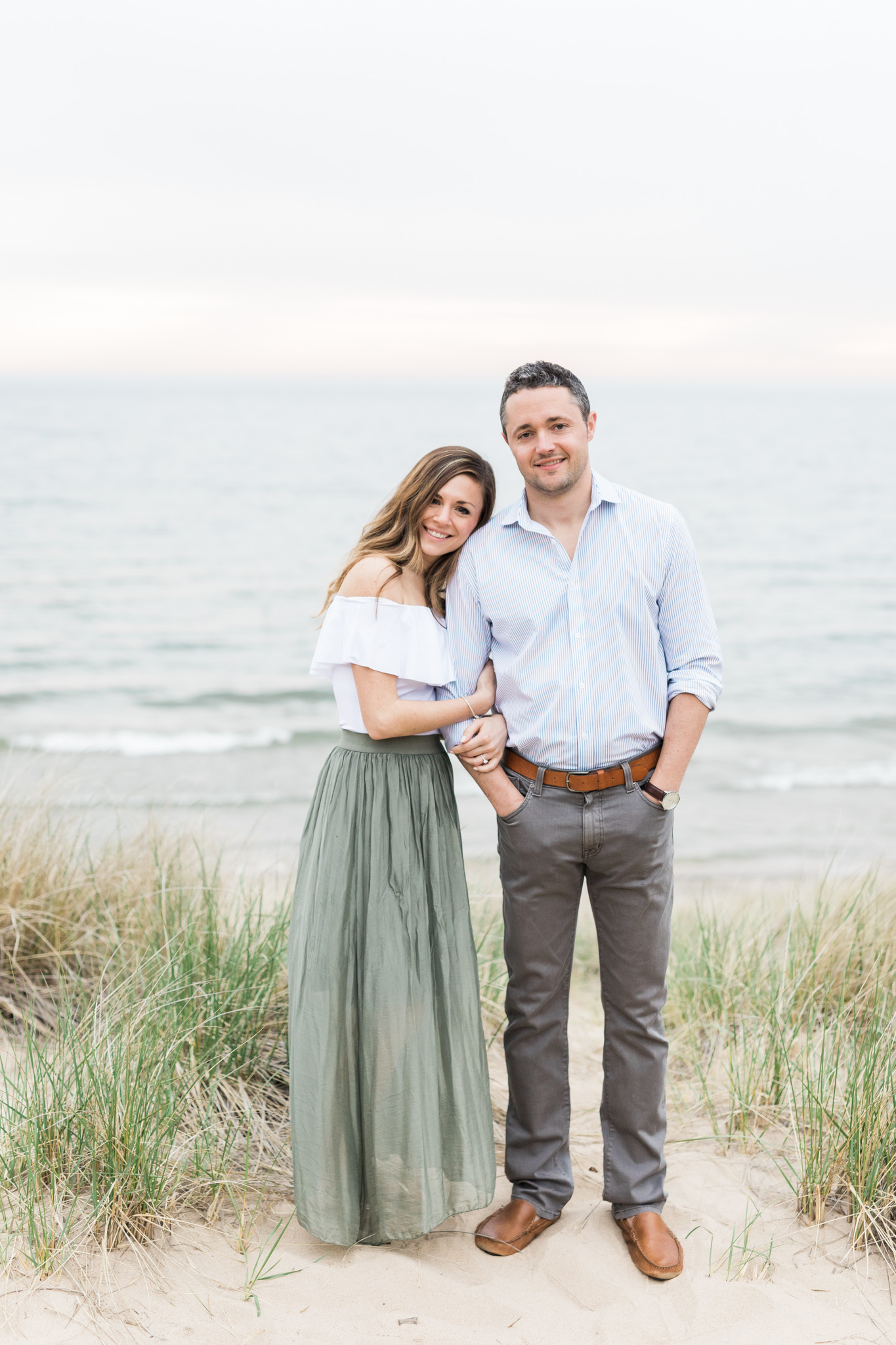Lake Michigan Beach Engagement Session | Laurenda Marie Photography