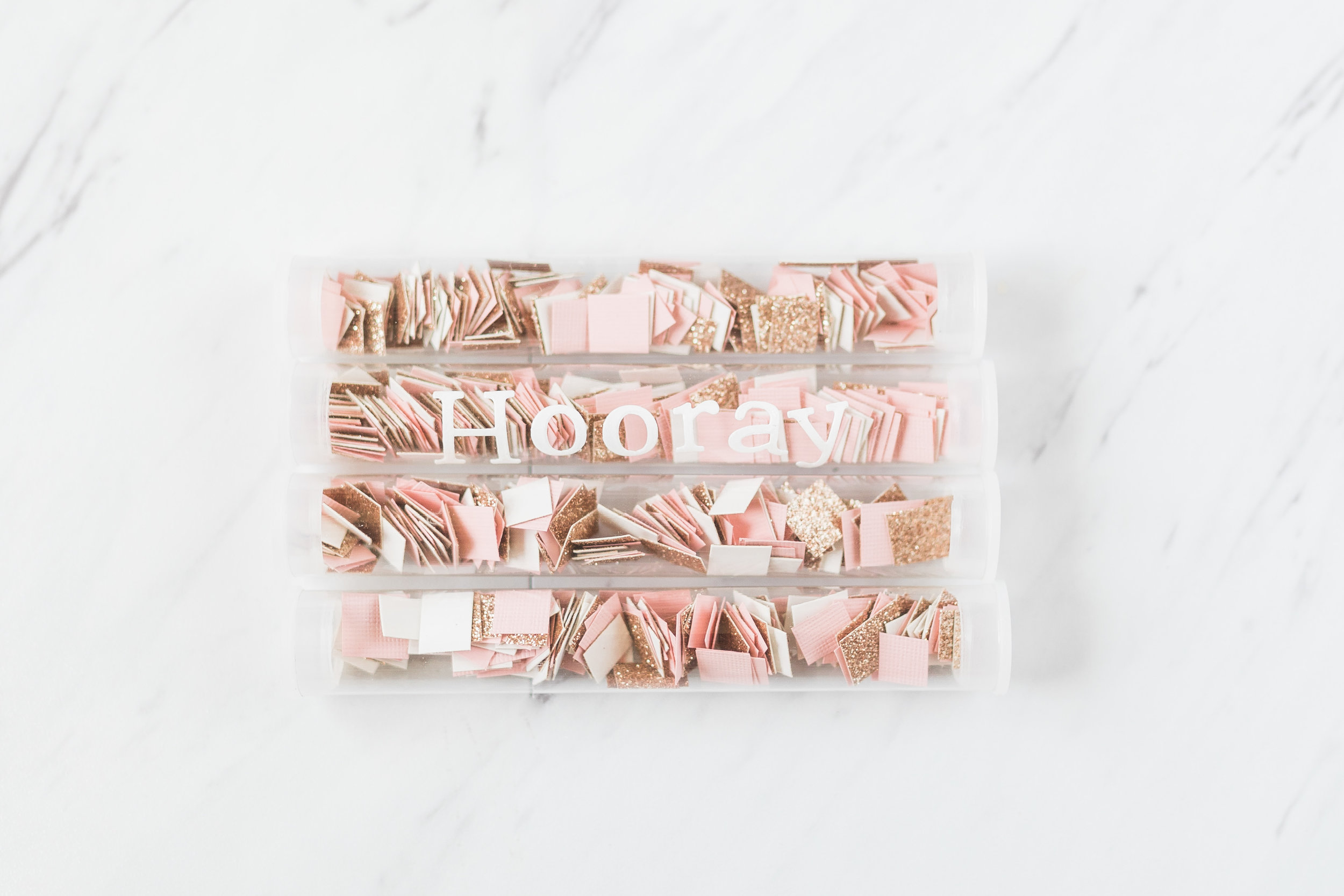 DIY Bride | Homemade Confetti | Rose gold glitter & Blush | Wedding Day Decor | Laurenda Marie Photography