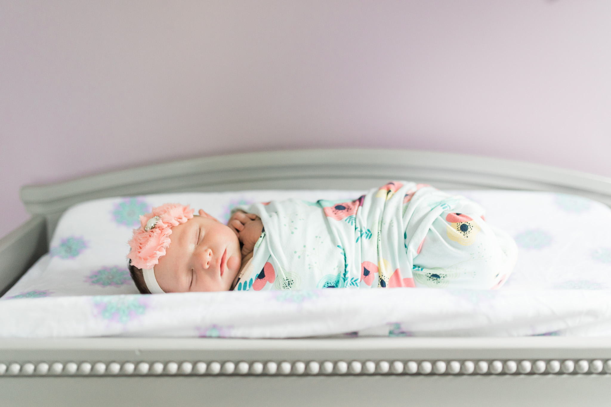 In Home Newborn Lifestyle Session for Baby Girl | Laurenda Marie Photography