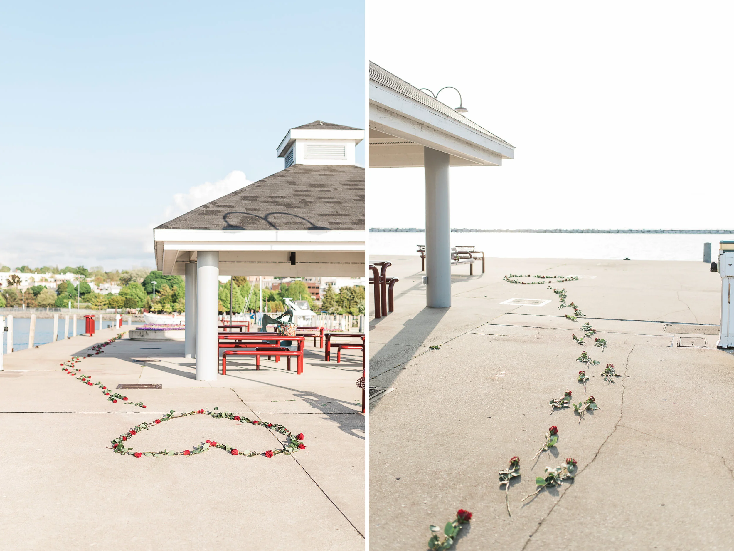 Romantic Petoskey Michigan Proposal on the Pier | How He Asked | She Said Yes | Laurenda Marie Photography