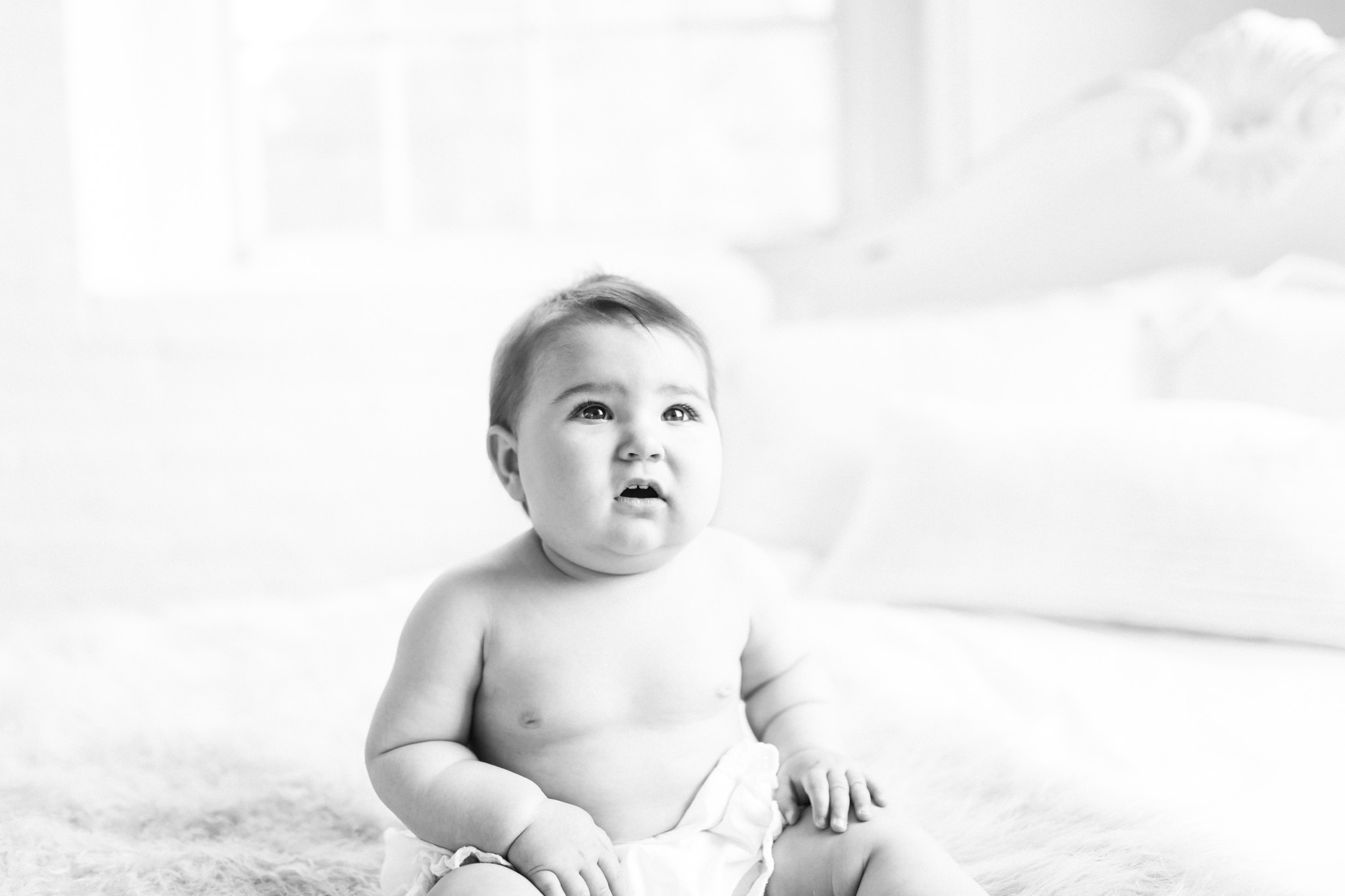 8 Month Baby Girl White Studio Session :: Natural Light :: Grand Rapids Michigan