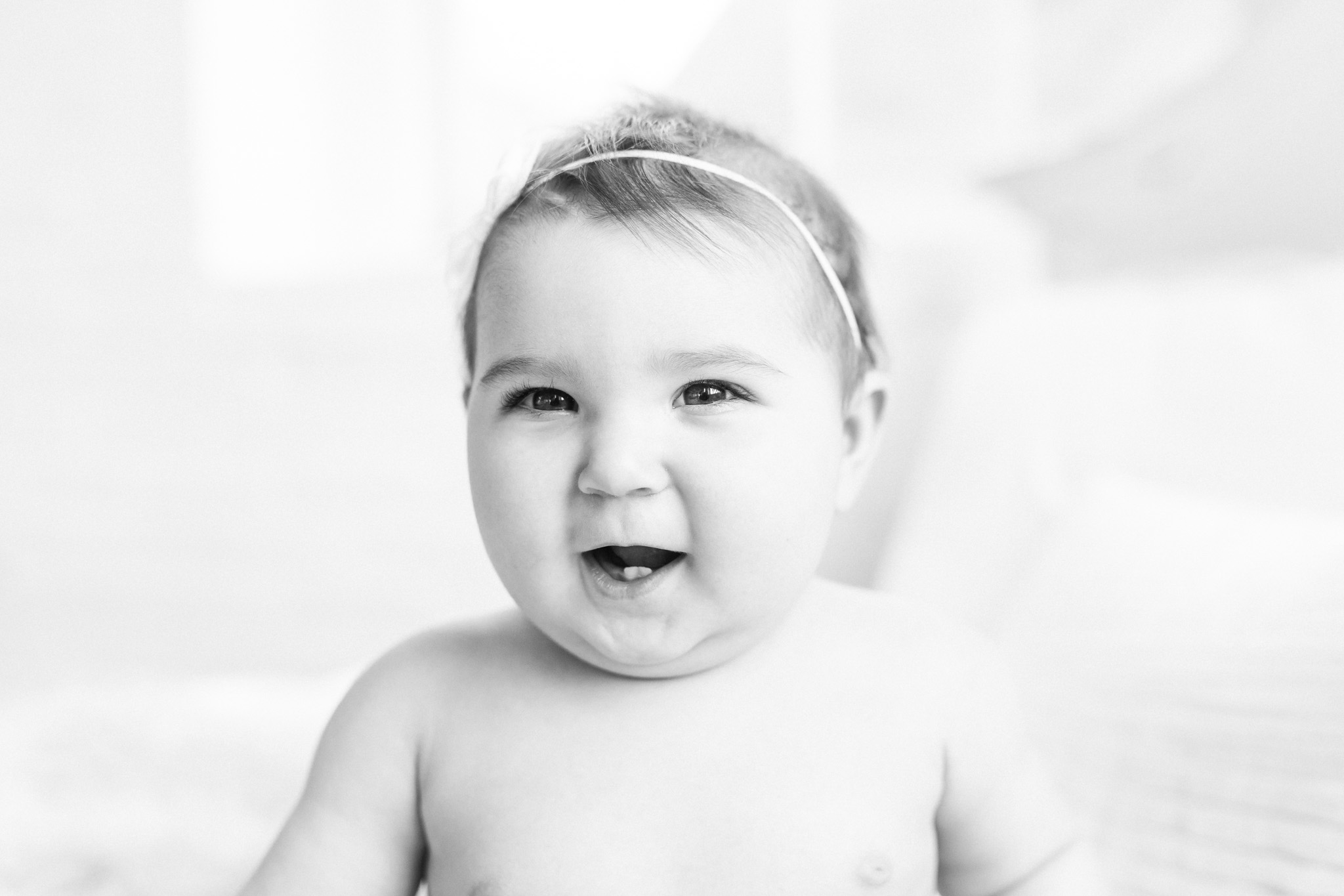 8 Month Baby Girl White Studio Session :: Natural Light :: Grand Rapids Michigan