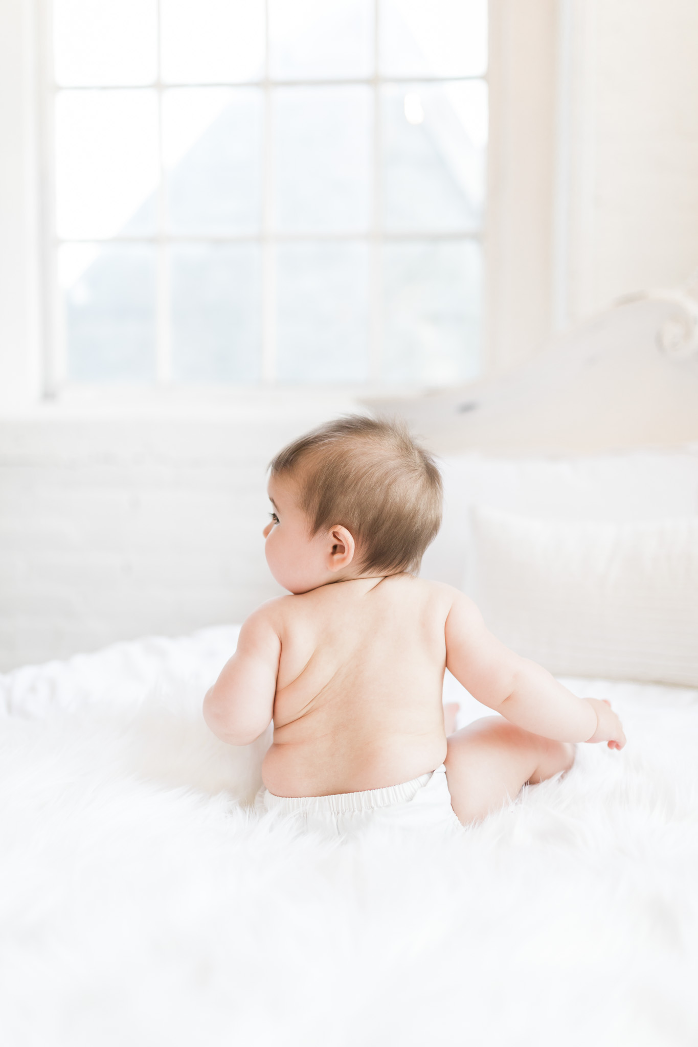 8 Month Baby Girl White Studio Session :: Natural Light :: Grand Rapids Michigan