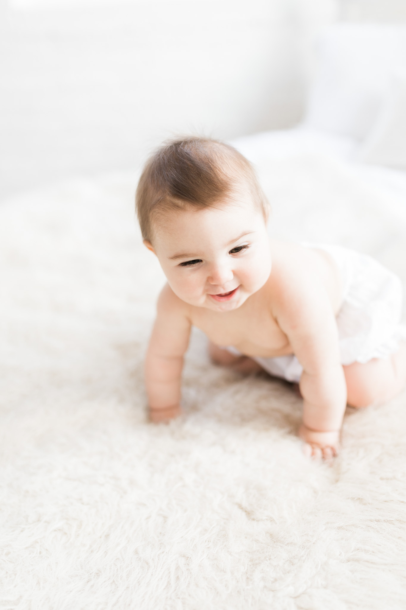 8 Month Baby Girl White Studio Session :: Natural Light :: Grand Rapids Michigan