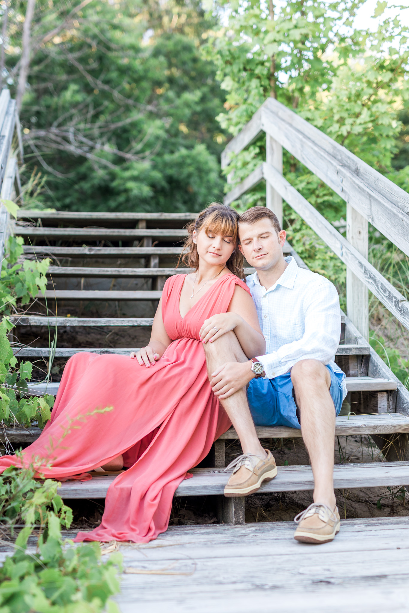 Romantic beach engagement session in West Olive Michigan | Laurenda Marie Photography