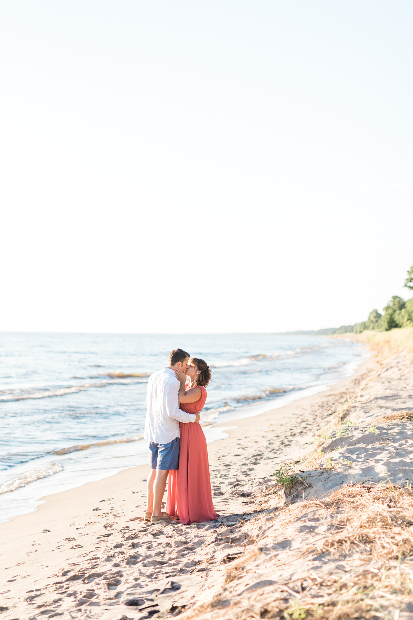 Romantic beach engagement session in West Olive Michigan | Laurenda Marie Photography