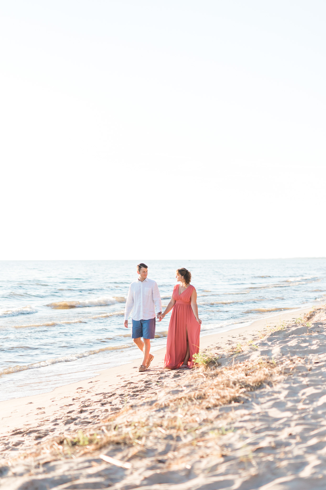 Romantic beach engagement session in West Olive Michigan | Laurenda Marie Photography