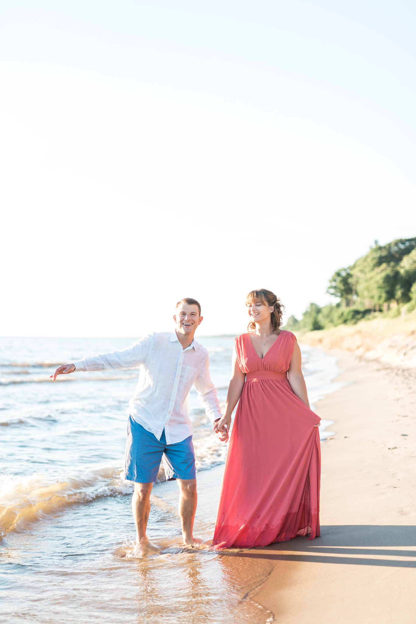 Romantic beach engagement session in West Olive Michigan | Laurenda Marie Photography