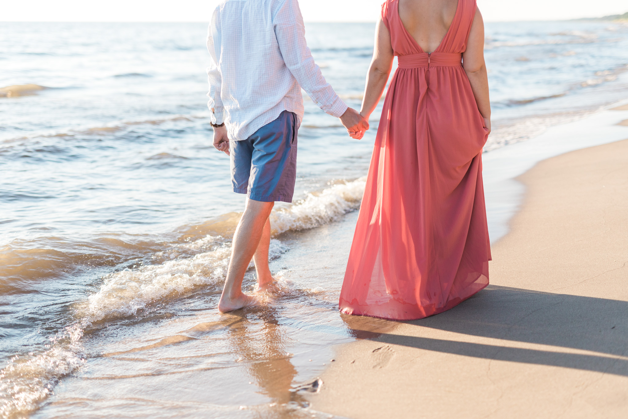 Romantic beach engagement session in West Olive Michigan | Laurenda Marie Photography