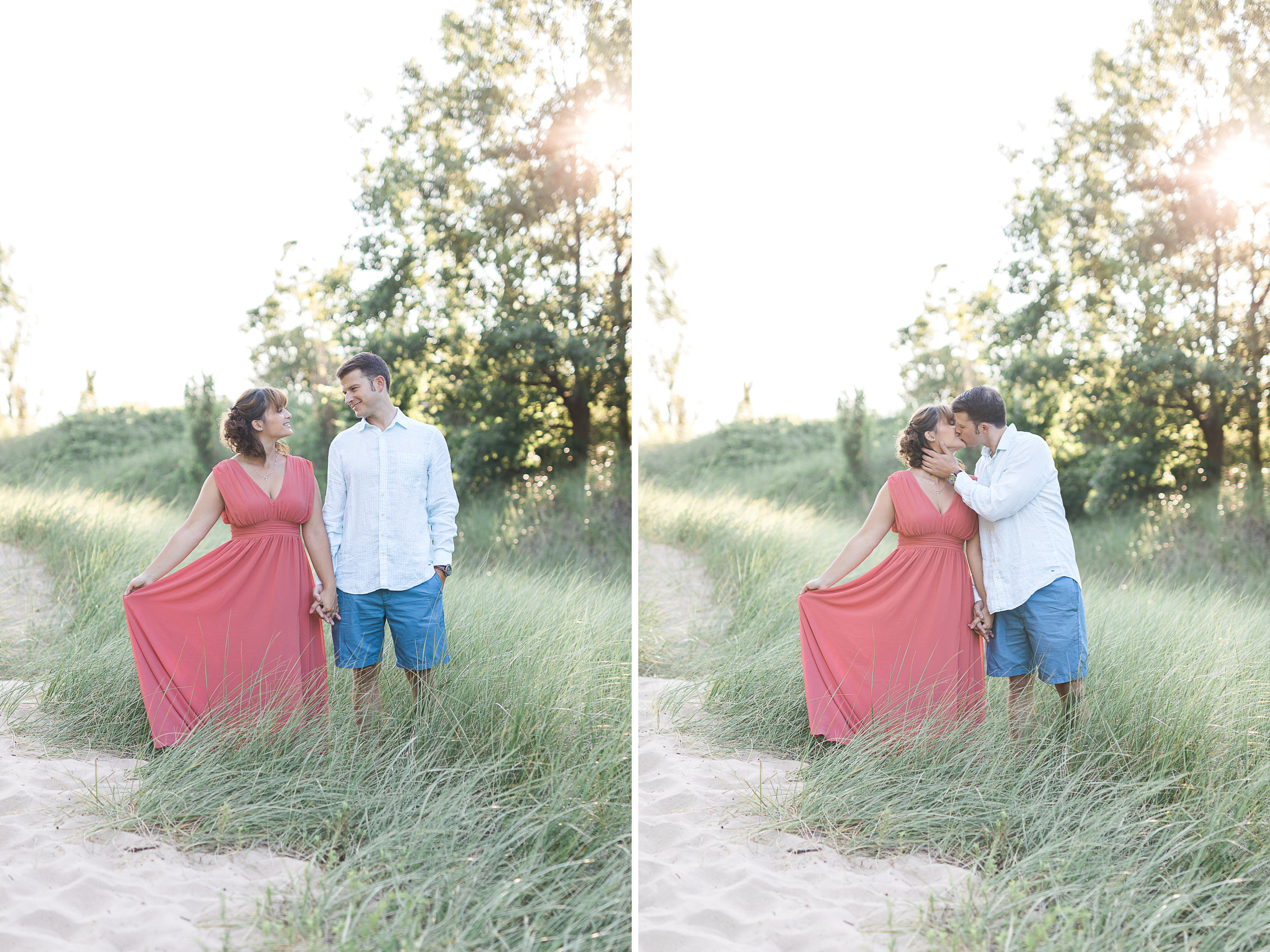 Romantic beach engagement session in West Olive Michigan | Laurenda Marie Photography