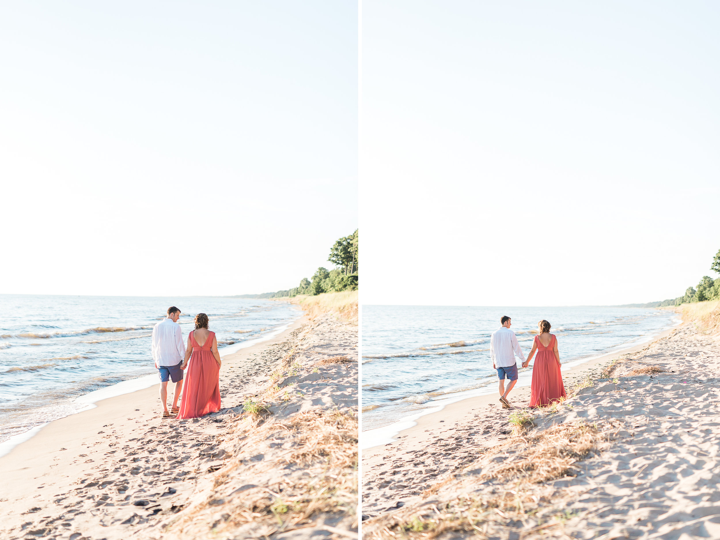 Romantic beach engagement session in West Olive Michigan | Laurenda Marie Photography