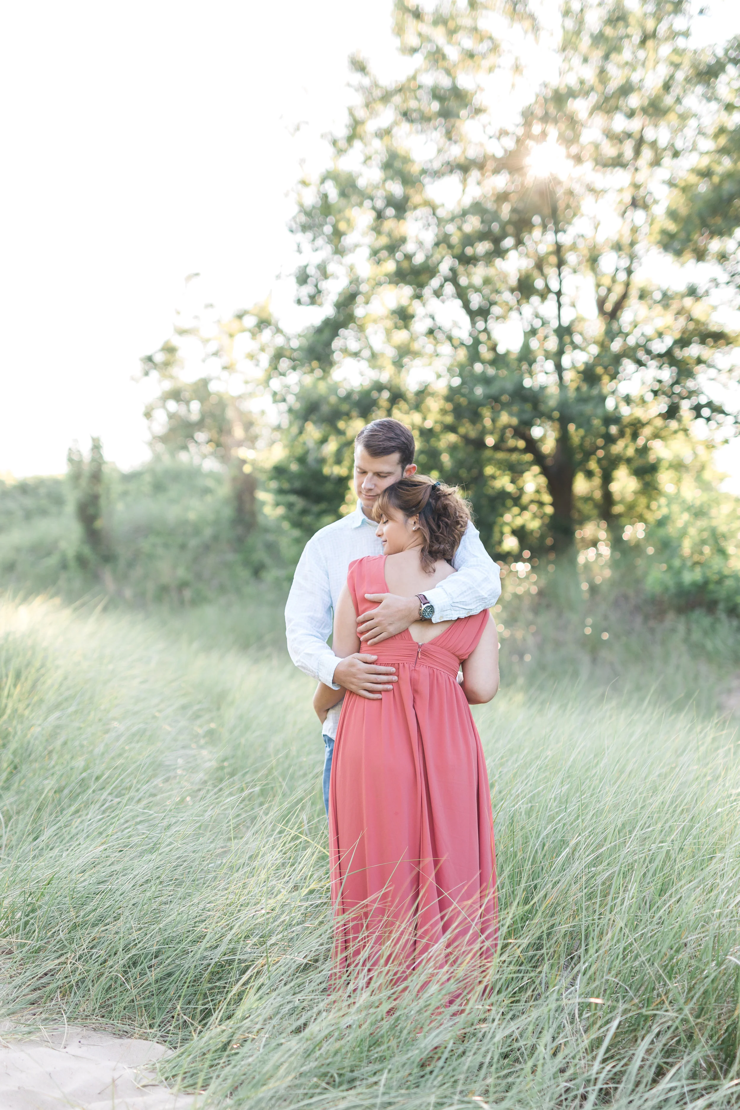 Rada + Ryan | Romantic Lake Michigan Engagement Session | Laurenda Marie Photography | West Olive, Michigan