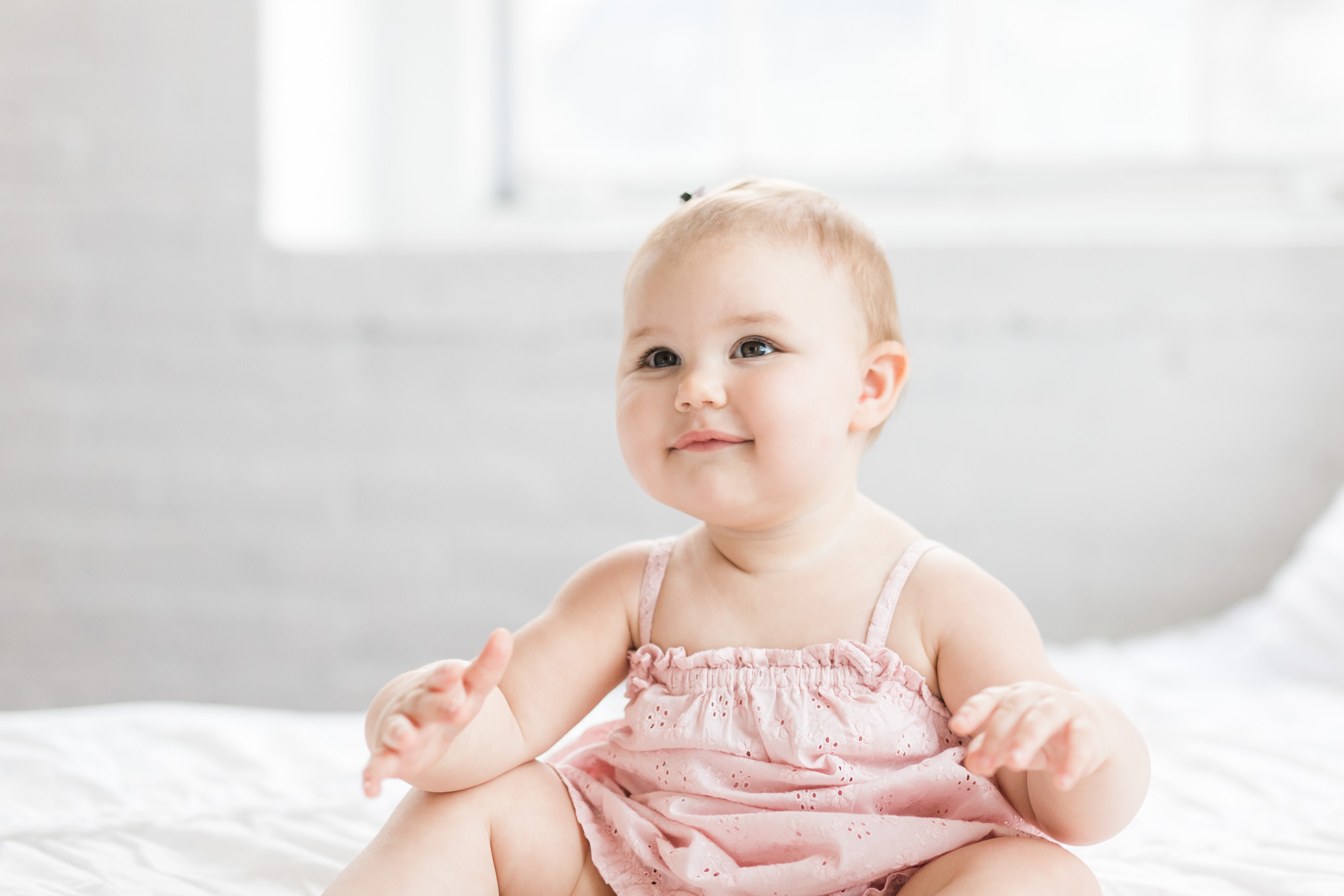 Natural Light Studio Session | One Year Old Baby Girl In Studio | All White Studio | Laurenda Marie Photography