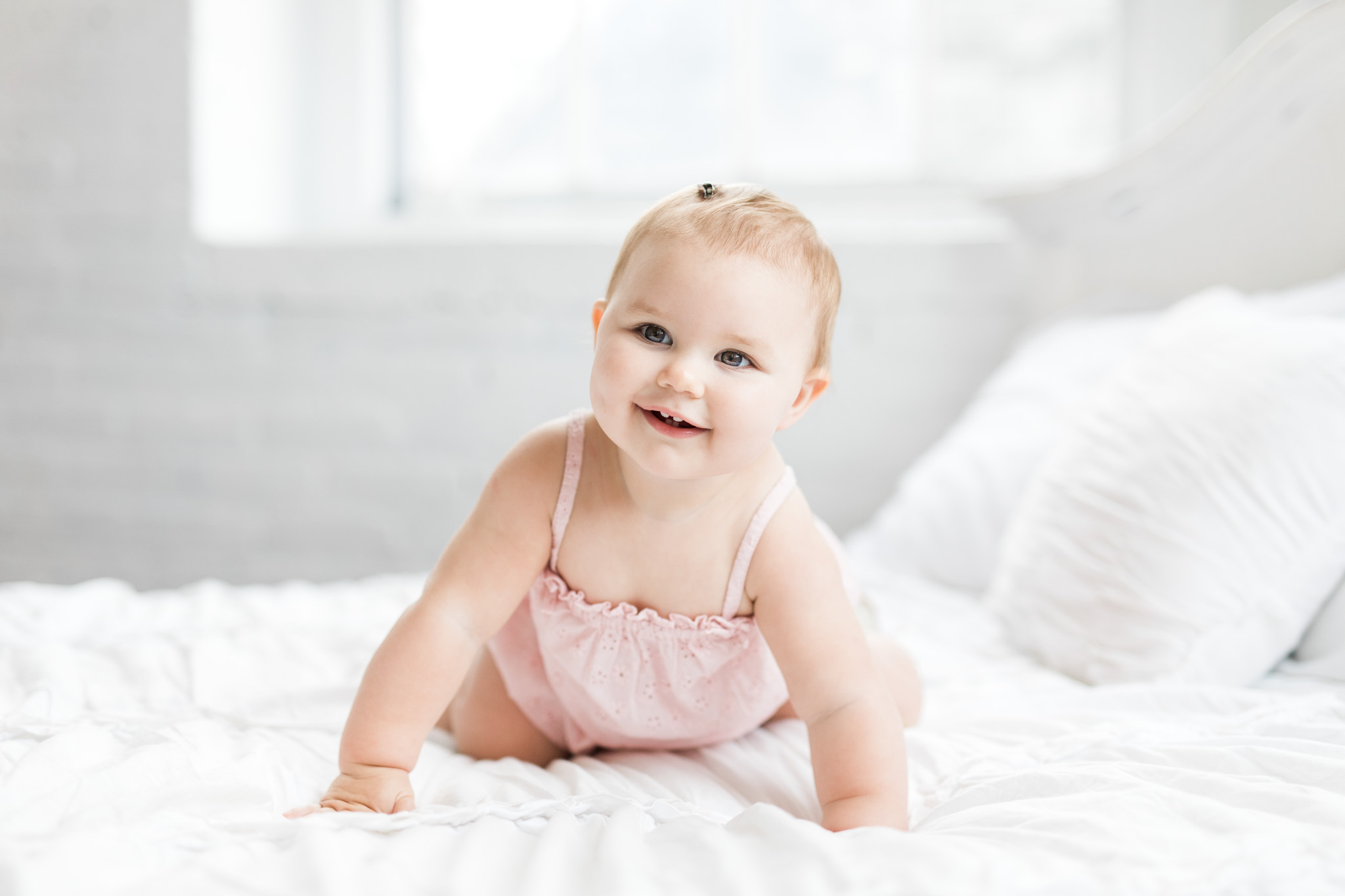 Natural Light Studio Session | One Year Old Baby Girl In Studio | All White Studio | Laurenda Marie Photography